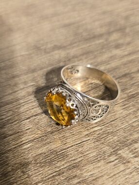 Sterling And Citrine Ring